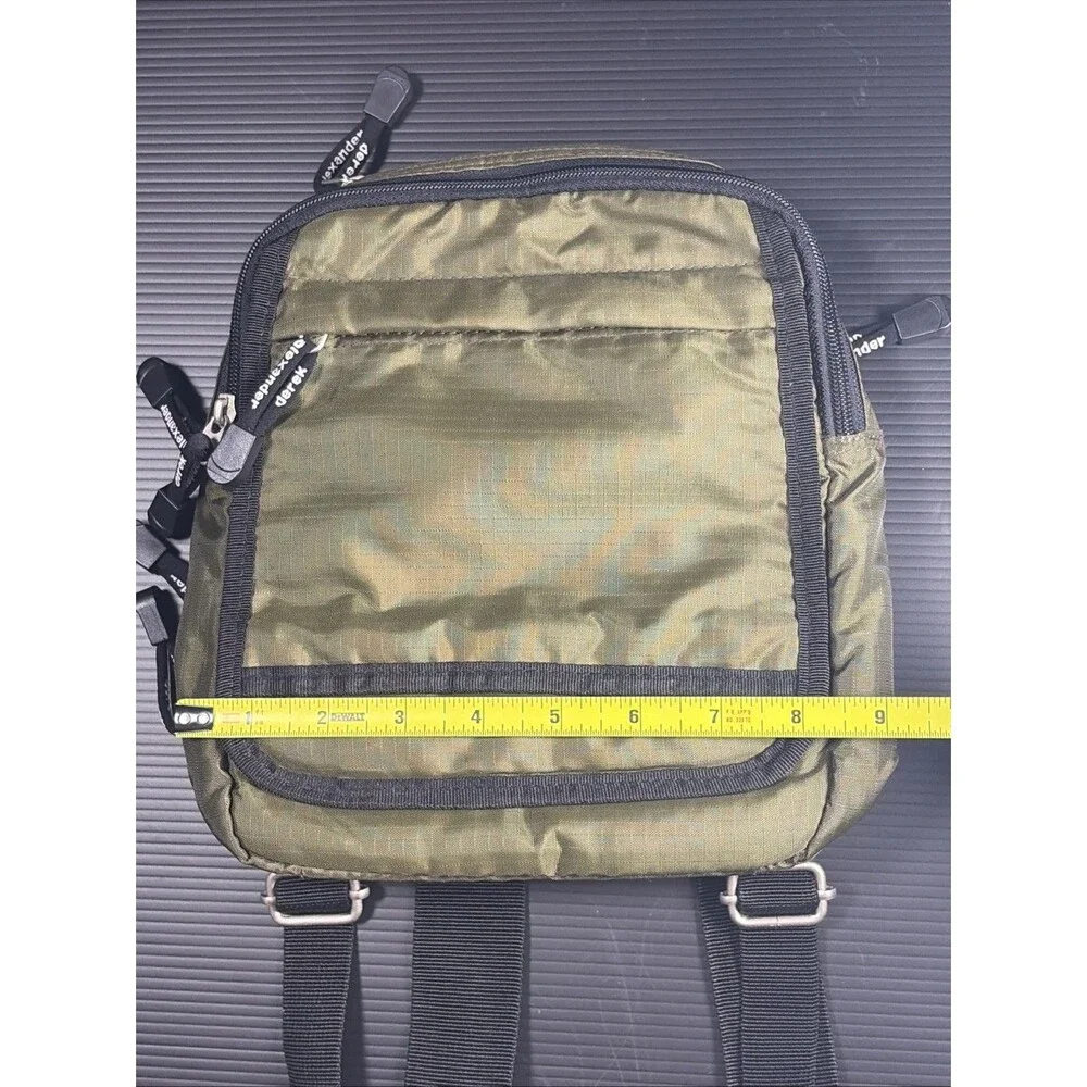 Derek Alexander Army Green Ripstop Nylon Sling Mini Backpack Travel Bag